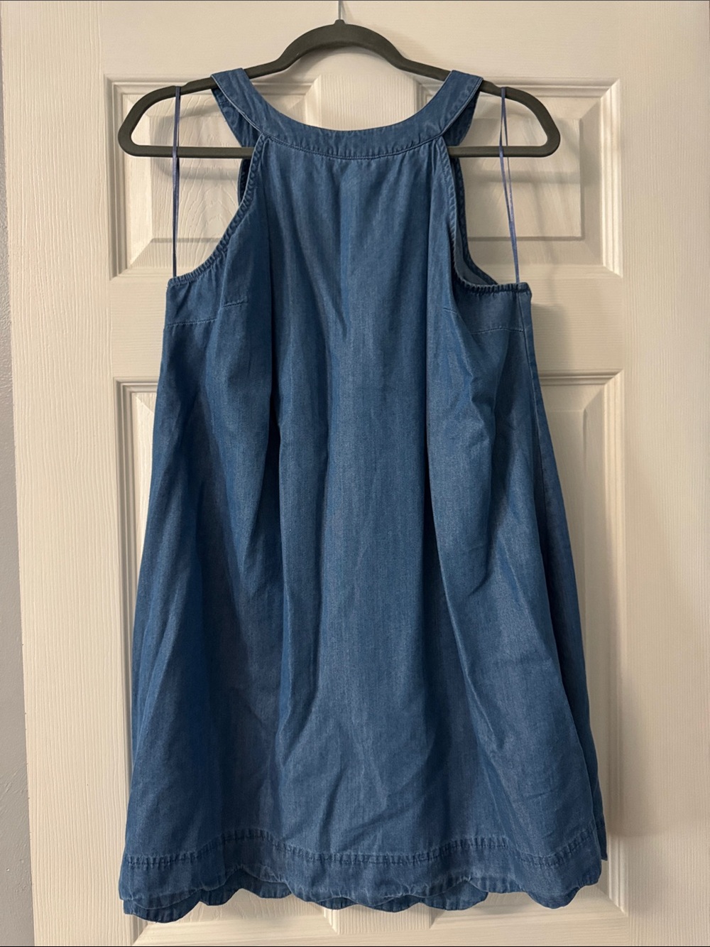 Vtg Red Camel Light Blue Denim Dress